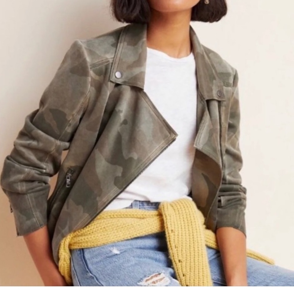 Anthropologie Camouflage Medium Women’s Textured Jacket - Picture 5 of 14